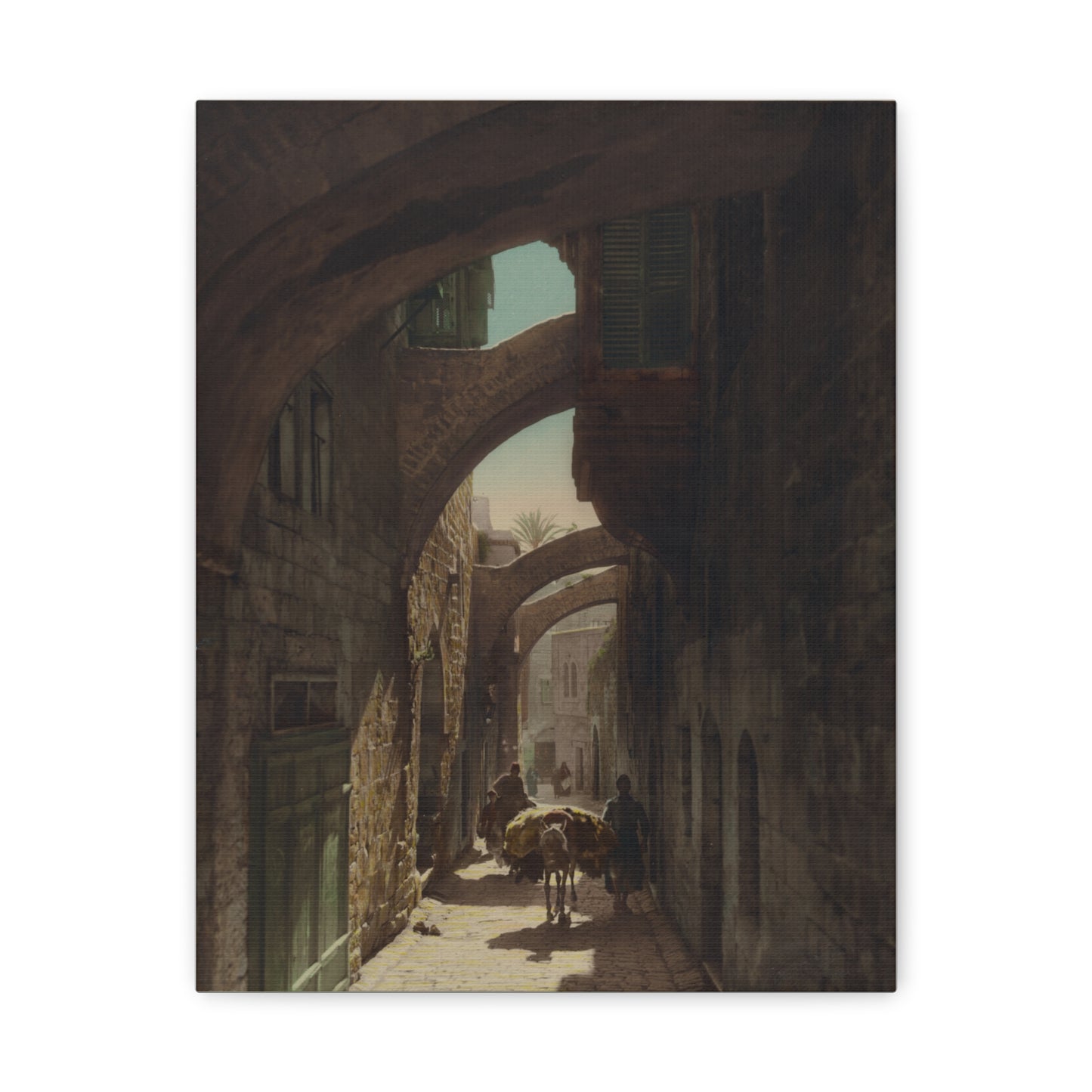 Arched street in Old City Jerusalem 1919 - Painting