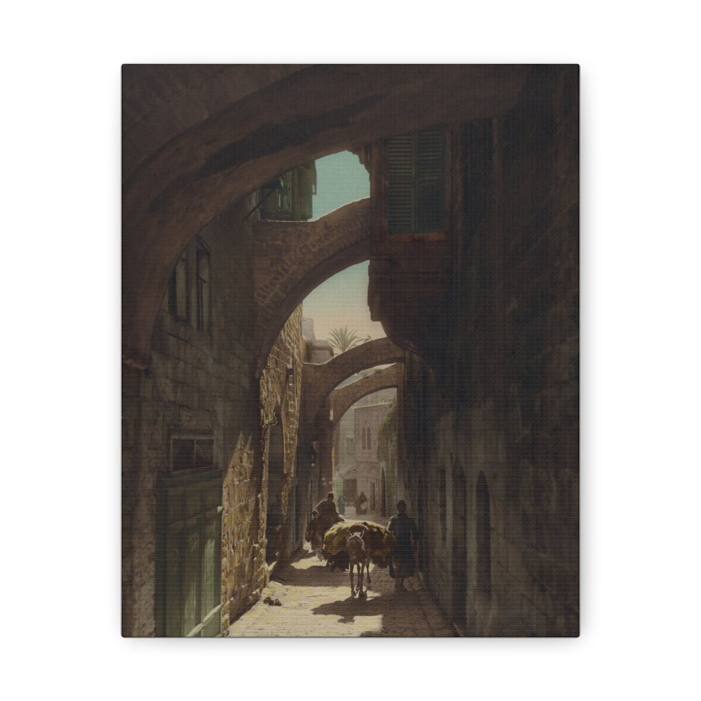 Arched street in Old City Jerusalem 1919 - Painting